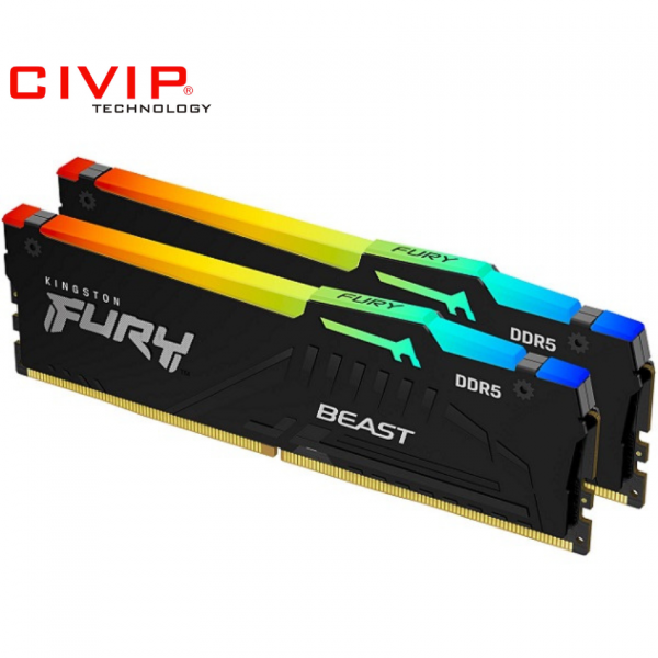 Ram PC Kingston Fury Beast 32GB/5600Mhz (2x16Gb) DDR5 (KF556C40BBAK2-32)