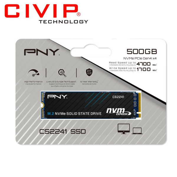 Ổ cứng SSD PNY CS2241 500GB M.2 2280 NVMe Gen 4x4 (M280CS2241-500-CL)