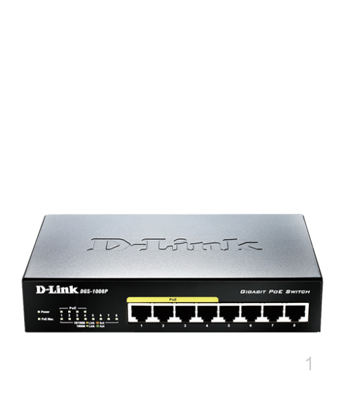 Switch D-Link DGS-1008P 8-Port Gigabit PoE