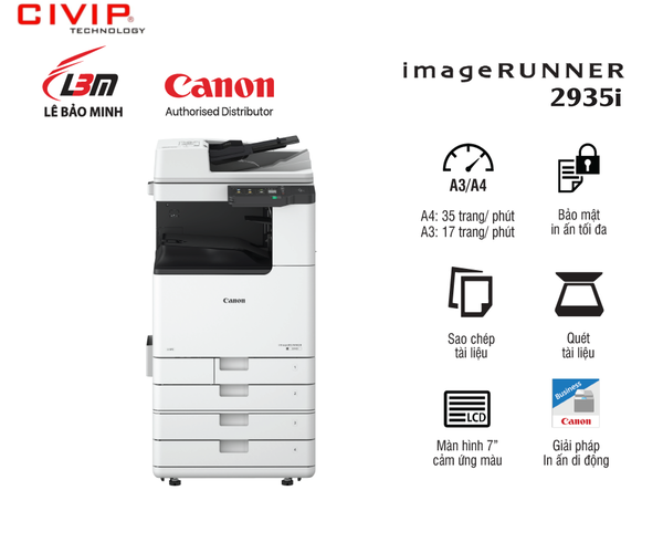 Máy photocopy đơn sắc Canon iR2935i ( Hàng chính hãng Lê Bảo Minh)